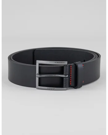 Curea de piele cu cusaturi contrastante Geek, Negru