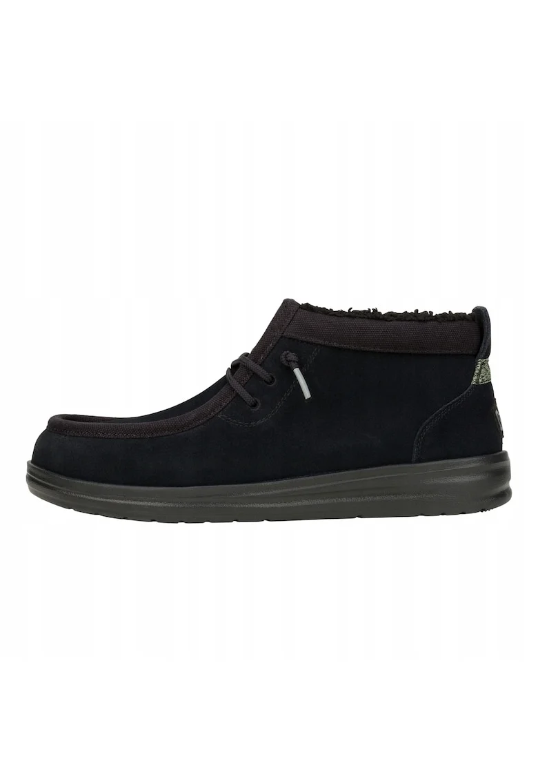 Mocasini din piele pentru Barbati,  Wally Mid Grip Warmth, Negru, Negru