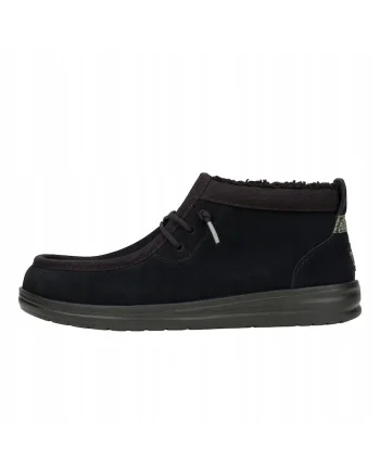 Mocasini din piele pentru Barbati,  Wally Mid Grip Warmth, Negru, Negru
