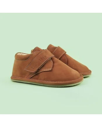 Pantofi Barefoot din piele naturala, Browie, Maro, Maro