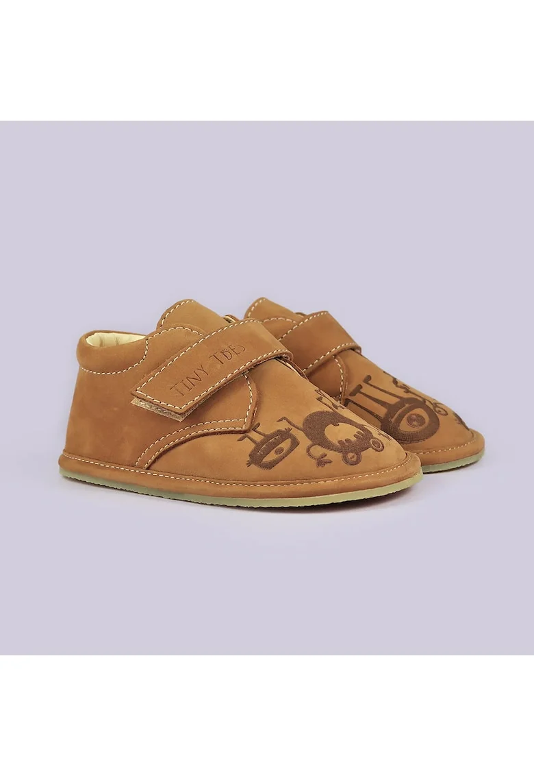 Pantofi Barefoot din piele naturala, Scaree, Maro, Maro