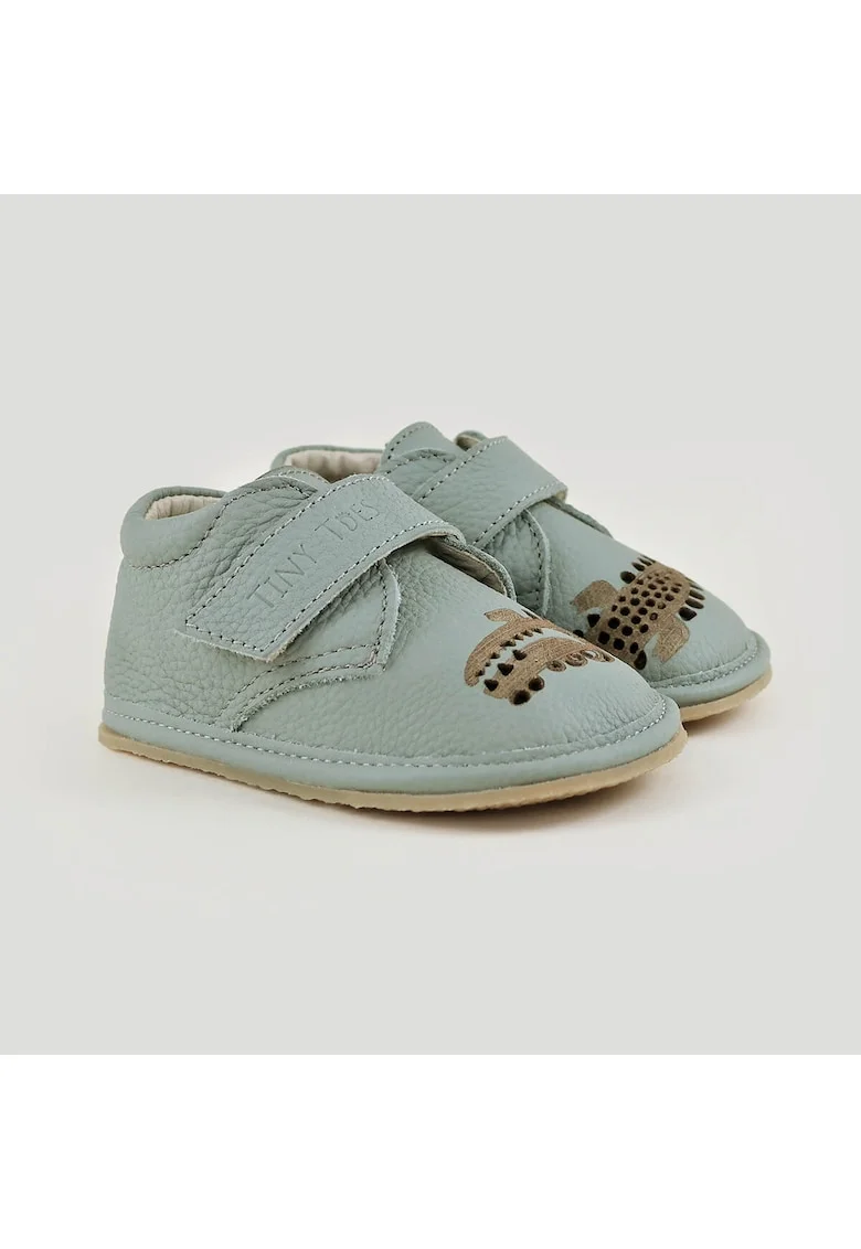 Pantofi Barefoot din piele naturala, Alfy, Gri, Gri