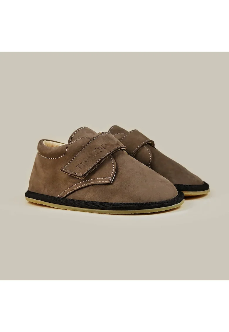 Pantofi Barefoot din piele naturala, Drollo, Maro, Maro