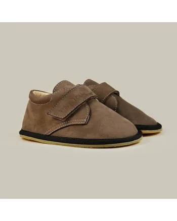 Pantofi Barefoot din piele naturala, Drollo, Maro, Maro