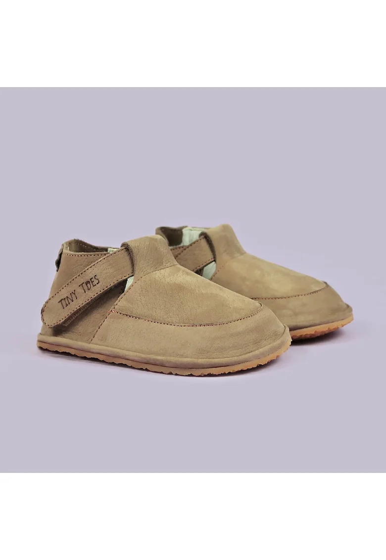 Pantofi Barefoot din piele naturala, Brollo, Bej, Bej