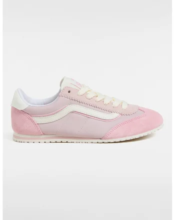 Pantofi sport low cut din piele intoarsa, Roz deschis/Lila