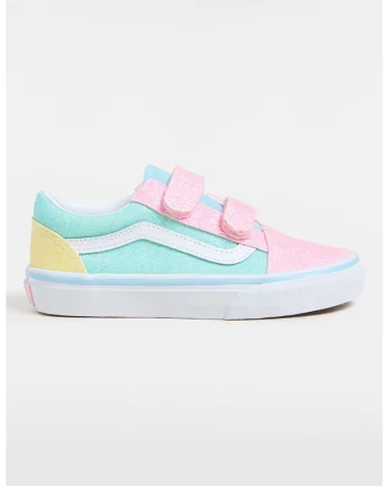 Pantofi sport stralucitori cu model colorblock, Roz deschis/Albastru glaciar