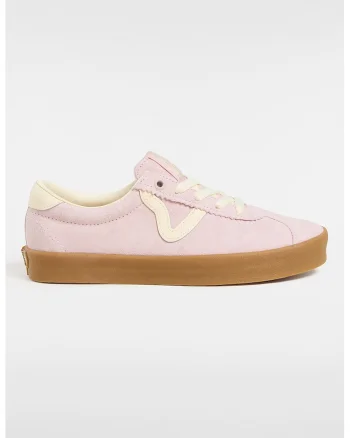 Tenisi low-cut din piele intoarsa, Roz pal/Crem