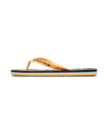 Papuci flip-flop cu logo Molokai Screen, Alb/Negru/Portocaliu
