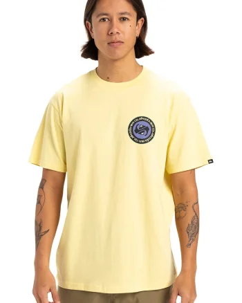 Tricou cu imprimeu pe spate Circle, Galben pal