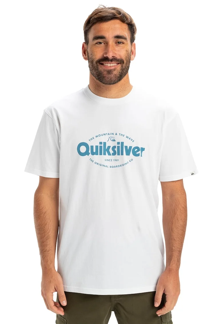 Tricou de bumbac EV Shape, Alb/Albastru