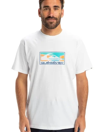 Tricou regular fit cu imprimeu grafic, Alb/Portocaliu/Albastru deschis