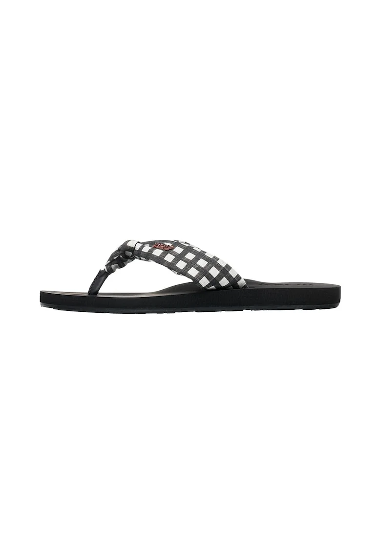 Papuci flip-flop cu garnituri cu imprimeu Paia V, Alb/Negru stins