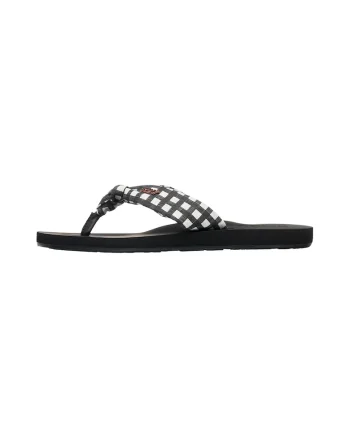 Papuci flip-flop cu garnituri cu imprimeu Paia V, Alb/Negru stins