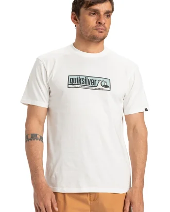 Tricou de bumbac organic cu logo Evo Endless, Alb/Negru/Albastru deschis