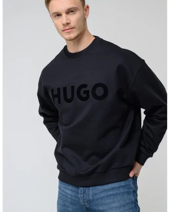 Bluza de trening de bumbac cu logo, Negru