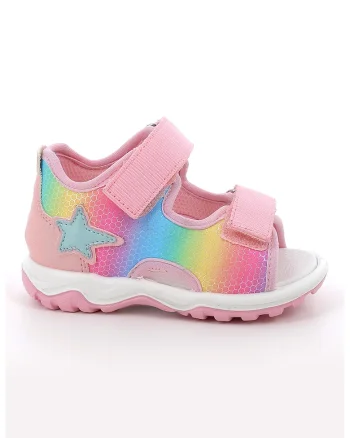 Sandale cu inchidere velcro si logo