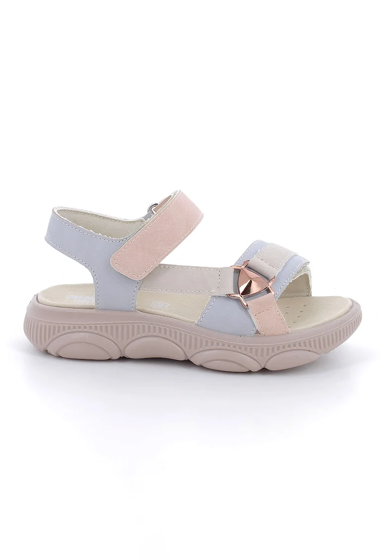 Sandale cu inchidere velcro si talpa wedge