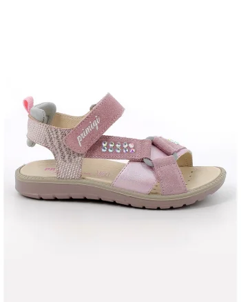 Sandale din piele intoarsa si material textil cu inchidere velcro