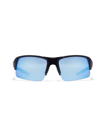 Ochelari de soare wrap cu lentile oglinda, Negru