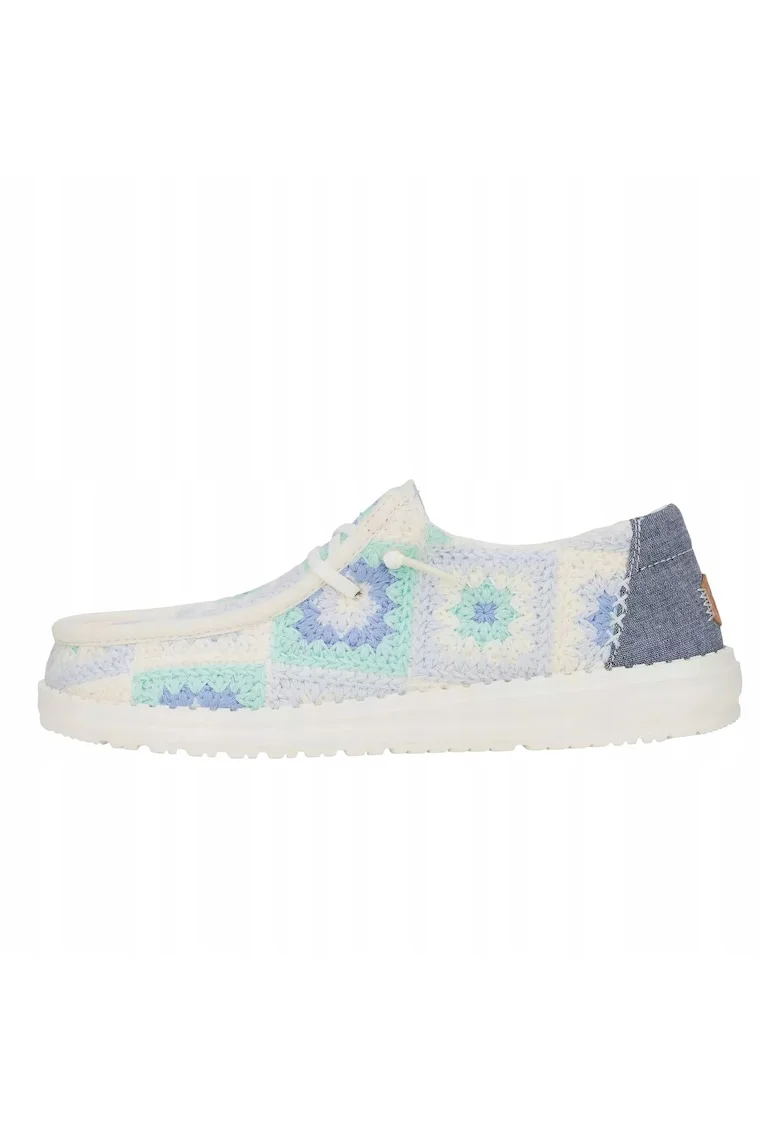 Mocasini Femei Spuma EVA, Wendy Cottage Crochet, Albastru, Albastru
