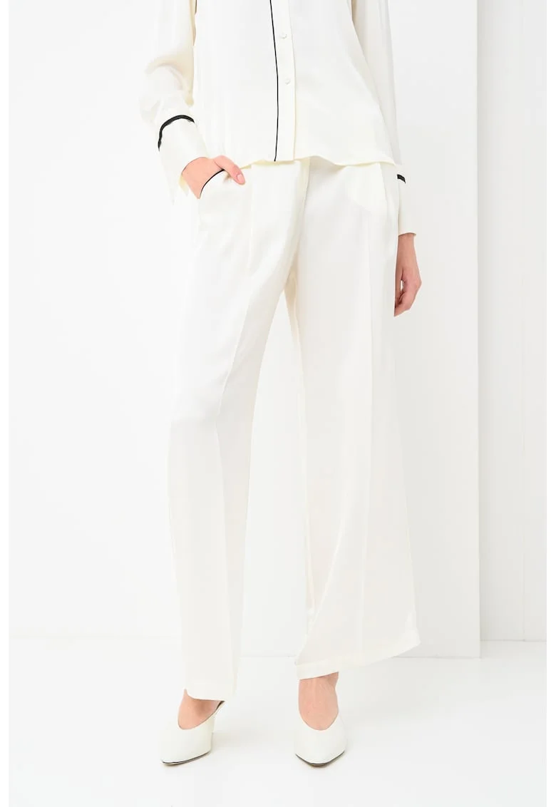 Pantaloni cu croiala ampla, Crem