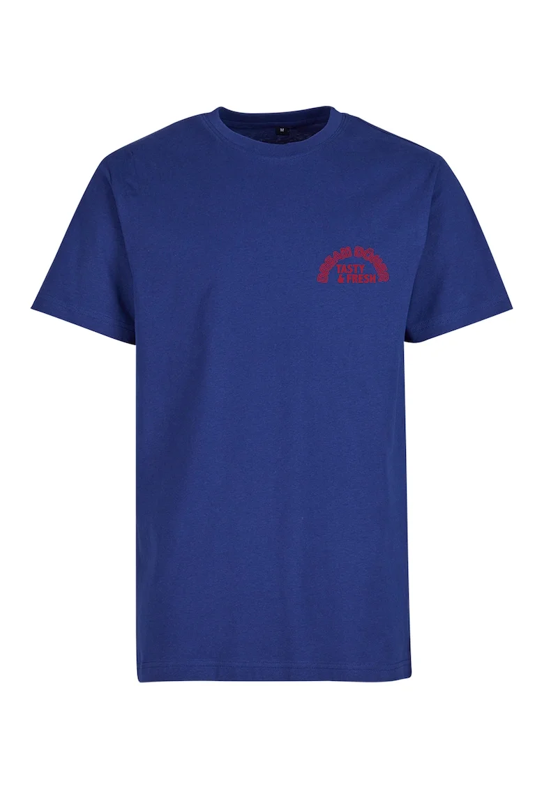 Tricou din bumbac cu imprimeu pe partea din spate, Rosu/Albastru inchis