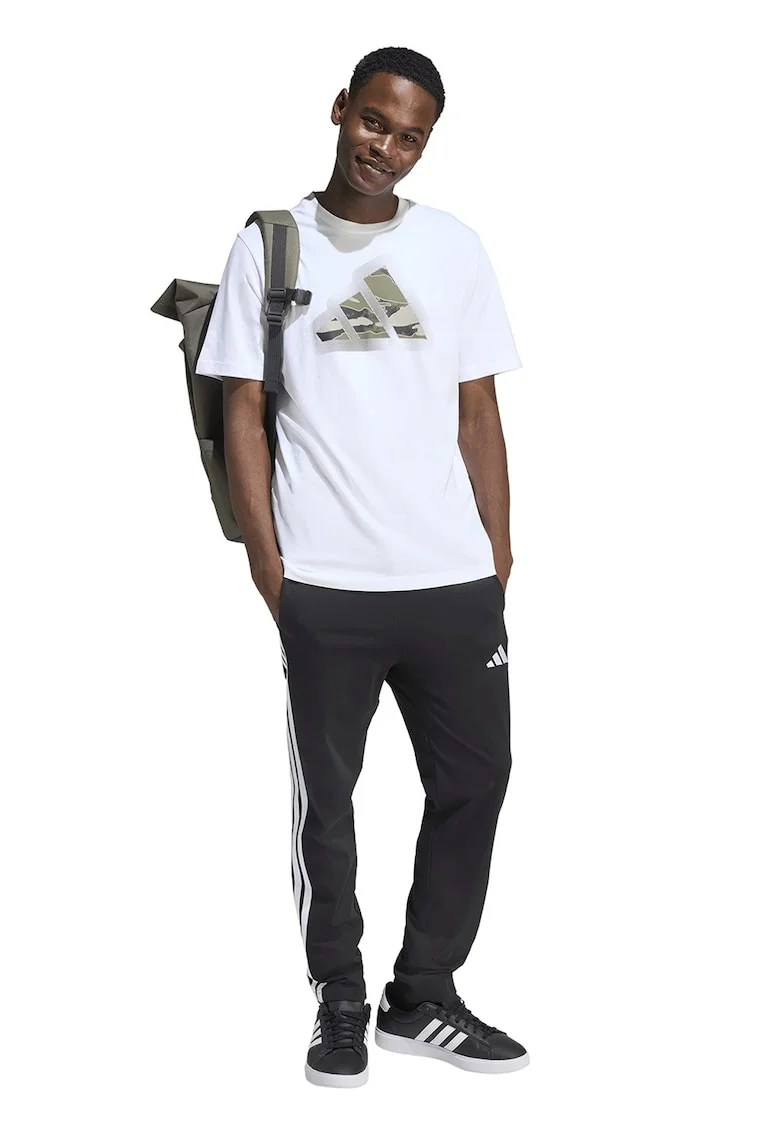 Tricou regular fit cu logo pe piept Camo, Alb/Negru/Kaki