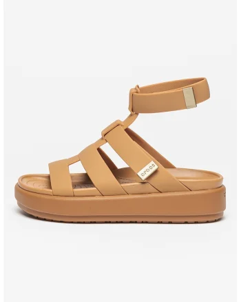 Sandale wedge Brooklyn Luxe, Maro camel