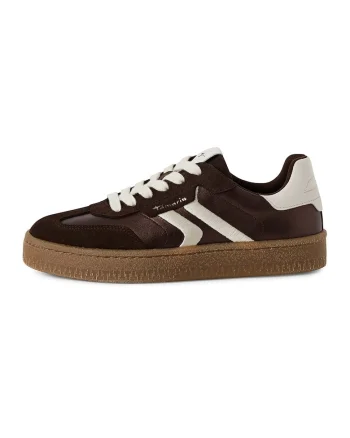 Pantofi sport din piele intoarsa si aspect texturat, Maro inchis/Caramel/Alb murdar