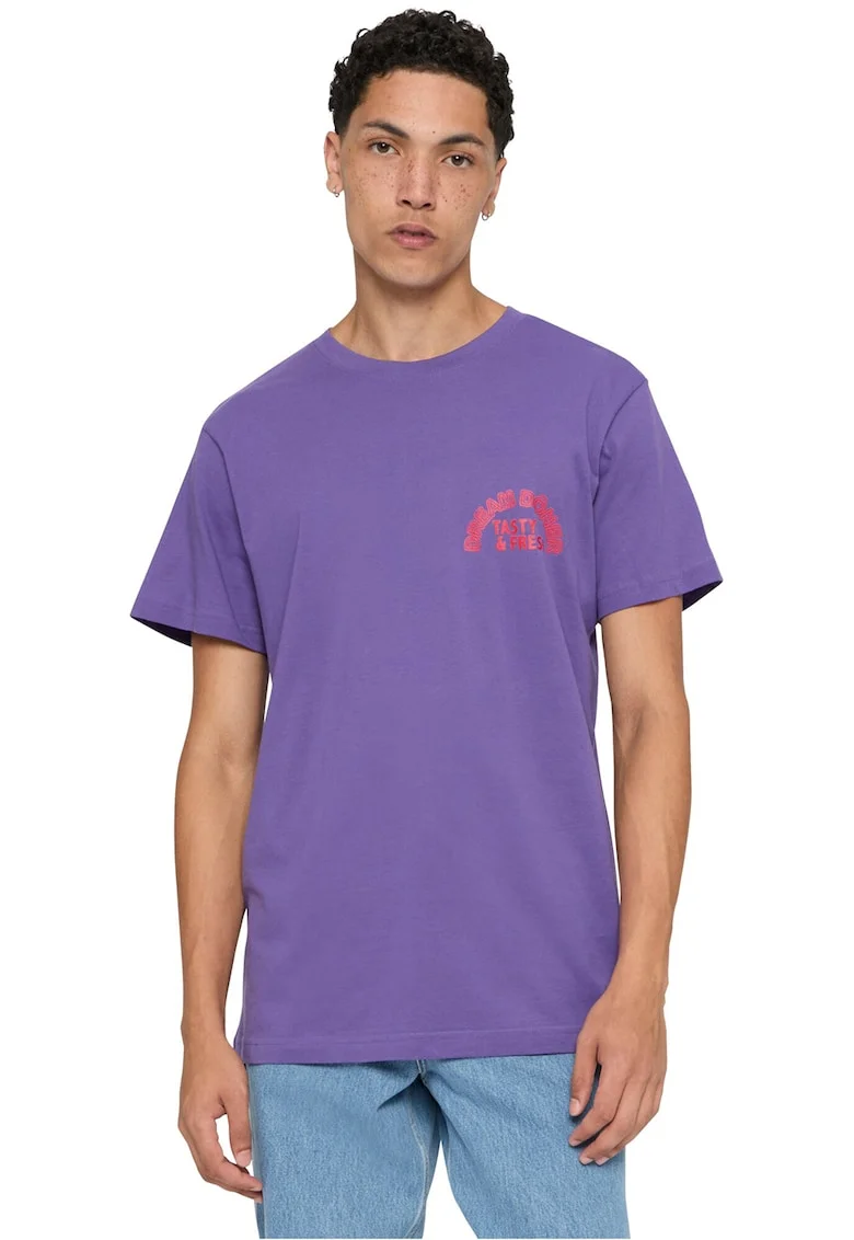 Tricou din bumbac cu imprimeu pe partea din spate, Portocaliu/Ametist