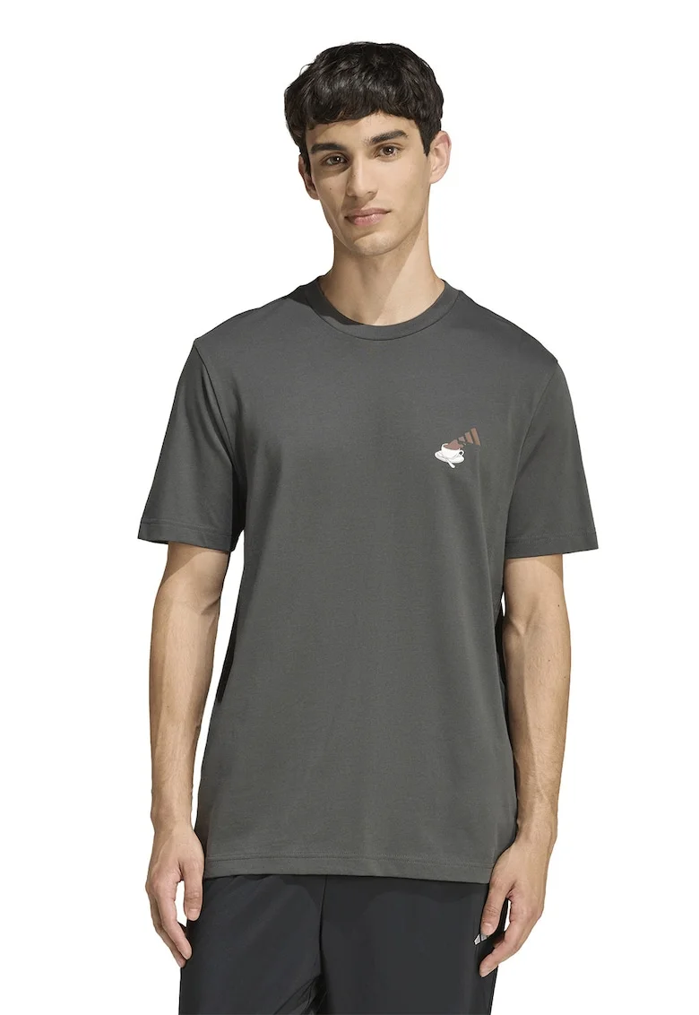 Tricou regular fit de bumbac cu imprimeu grafic Cheesecake, Gri inchis