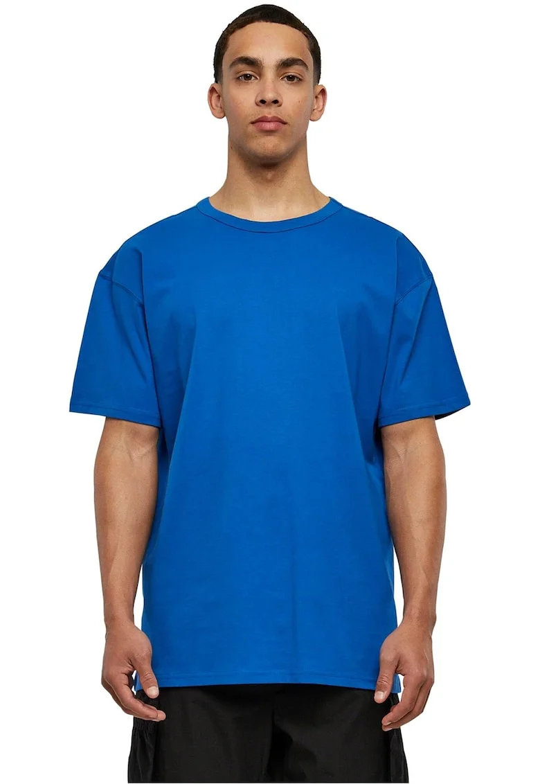 Tricou de bumbac cu maneci cazute, Albastru royal