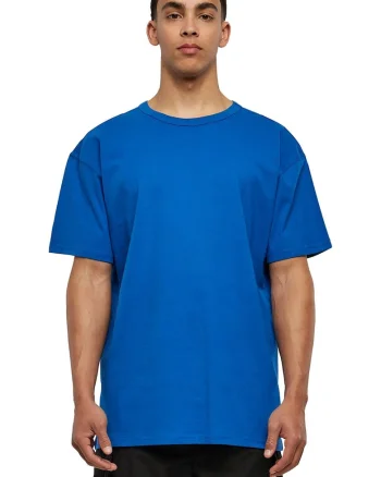 Tricou de bumbac cu maneci cazute, Albastru royal