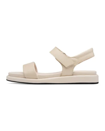 Sandale din piele cu velcro, Crem