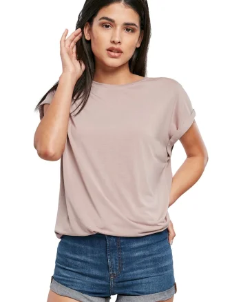Tricou din amestec de modal, Roz pal