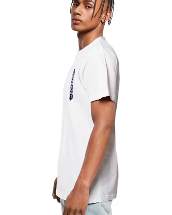 Tricou din bumbac cu detaliu text, Alb/Negru/Albastru lavanda