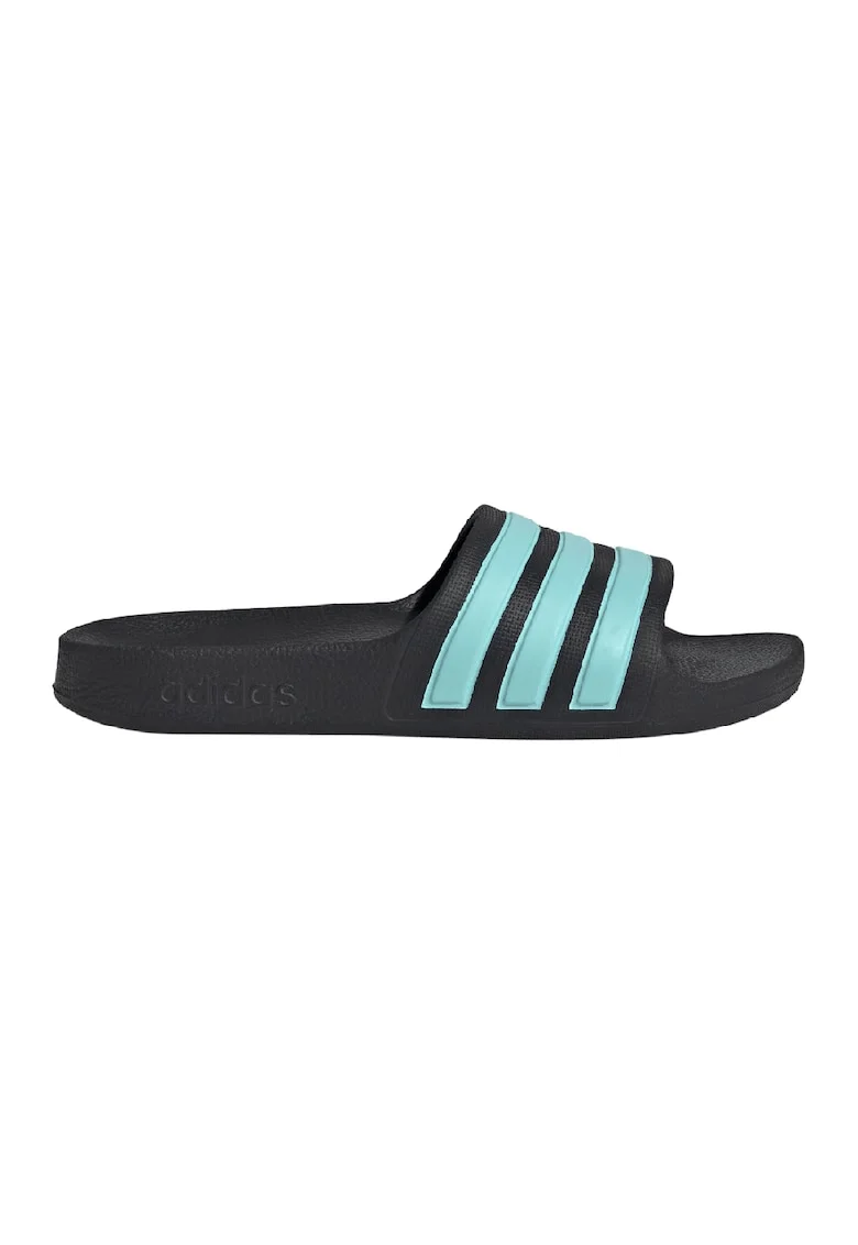Papuci cu talpa ergonomica Adilette, Negru/Turcoaz