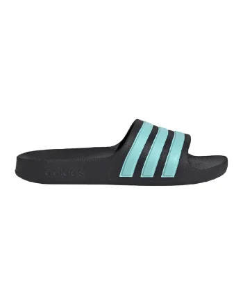 Papuci cu talpa ergonomica Adilette, Negru/Turcoaz