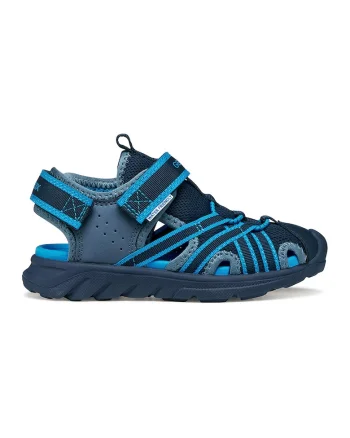 Sandale fisherman cu velcro Airadyum, Albastru prafuit/Bleumarin/Albastru deschis neon