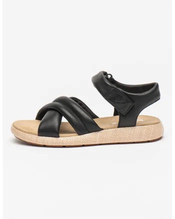 Sandale de piele cu velcro, Negru