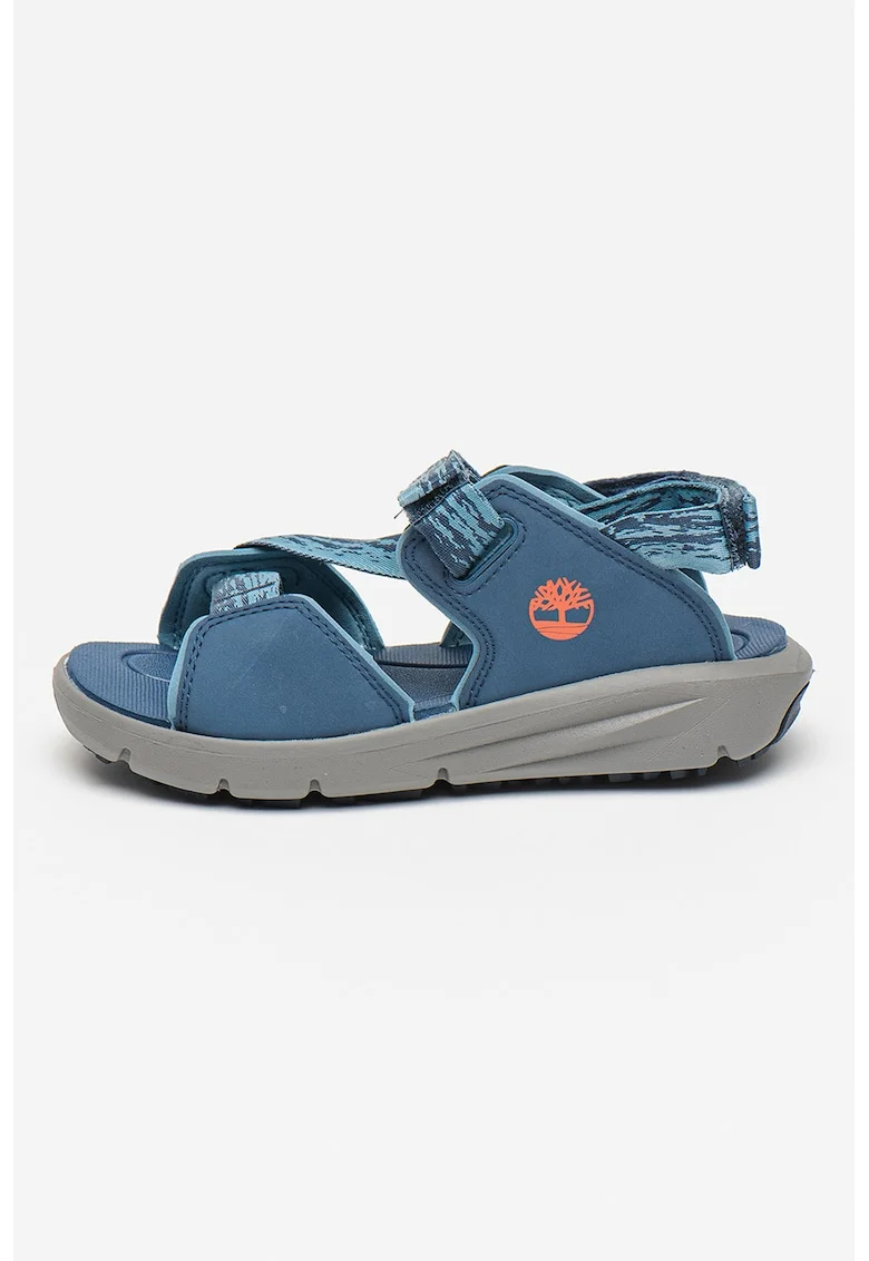 Sandale de piele ecologica cu velcro Motion Dune, Albastru inchis