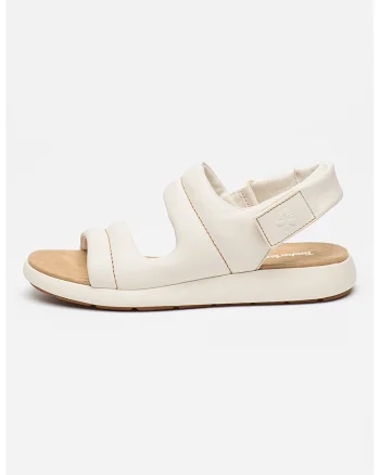 Sandale de piele cu velcro, Alb murdar