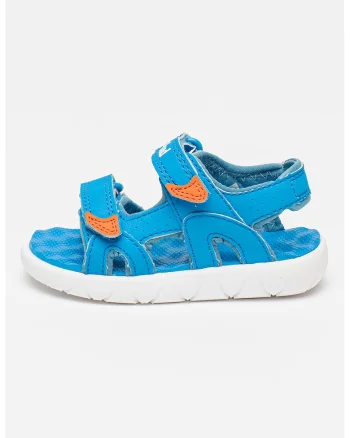 Sandale de piele ecologica cu velcro Perkins Row, Albastru