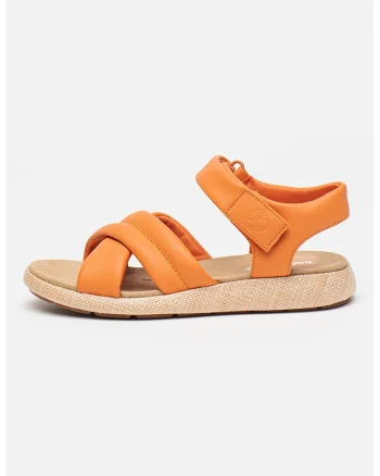 Sandale de piele cu velcro, Portocaliu