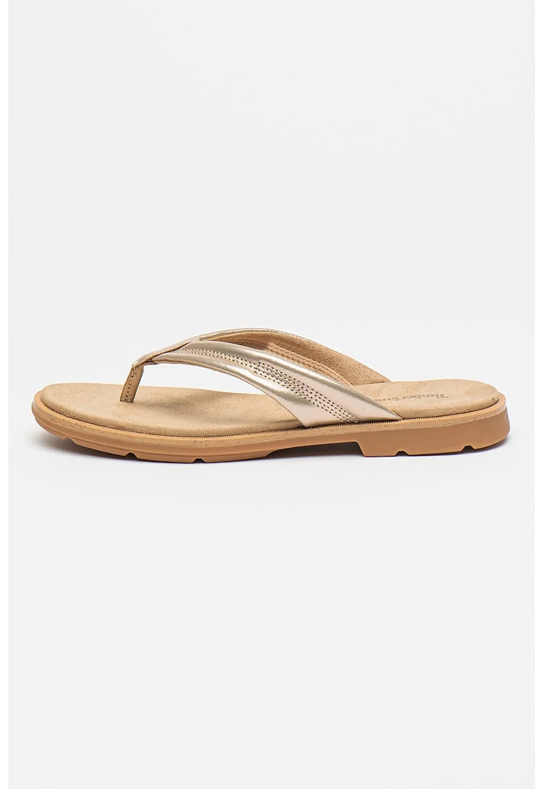 Papuci flip-flop de piele, Auriu