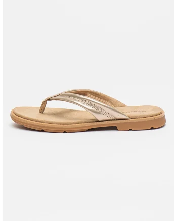 Papuci flip-flop de piele, Auriu