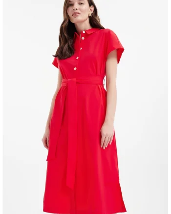 Rochie-camasa midi, Rosu
