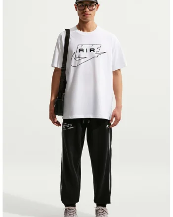 Tricou lejer cu imprimeu logo pe piept, Alb/Negru