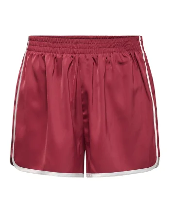 Pantaloni scurti cu talie elastica, Alb/Visiniu